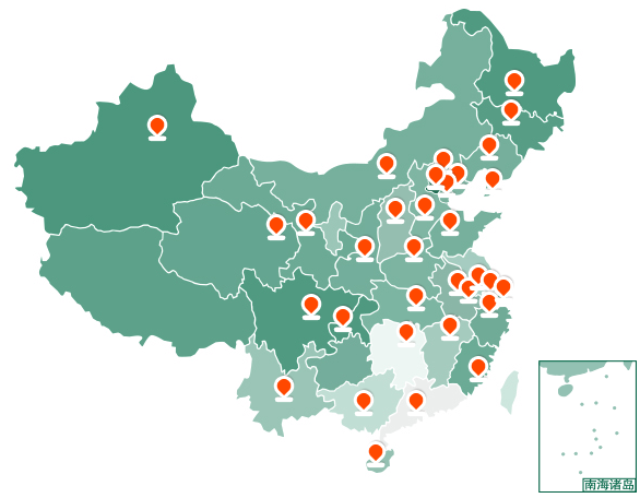 園林設備銷售網絡地圖配圖